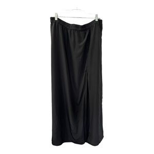 Michael Kors Women's Elastic Waist Pull On Long Black Maxi Slit Skirt Size Large